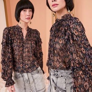 Ulla Johnson Miray Silk Blouse in Onyx NWT New with Tags Size 4
